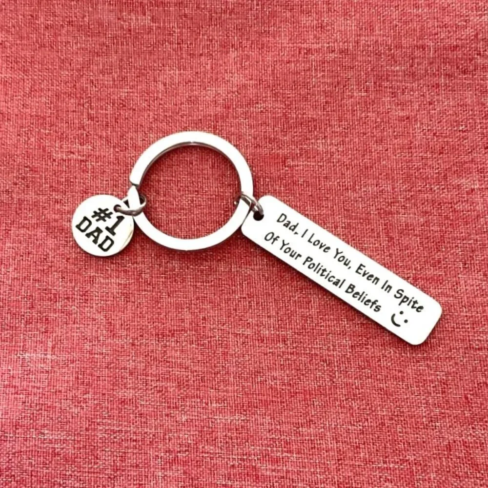 NEW DAD KEYCHAIN #1 DAD I LOVE YOU FUNNY